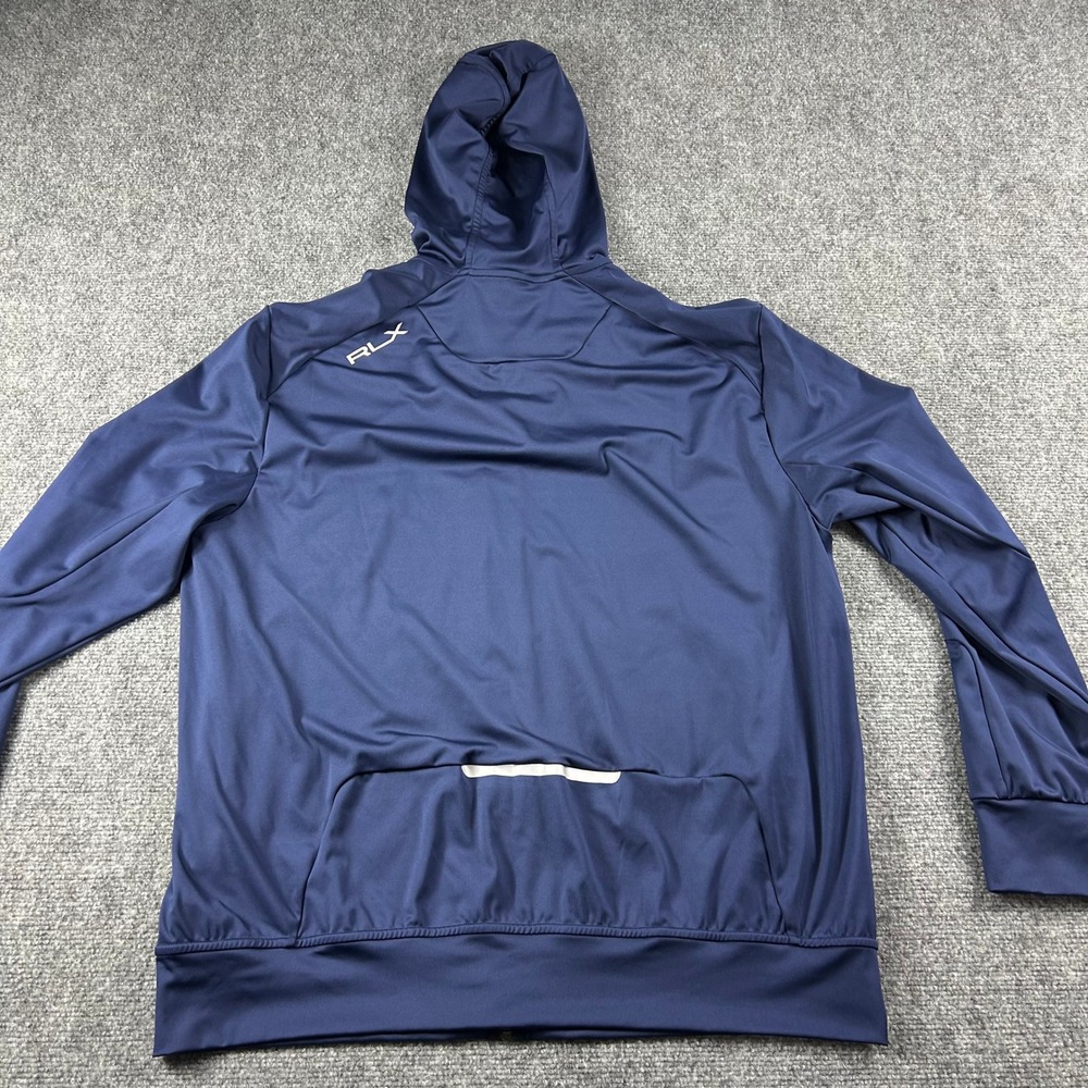 RLX Ralph Lauren Jacket Mens XL Navy Blue Hooded Full Zip Performance Golf Logo - Picture 7 of 10